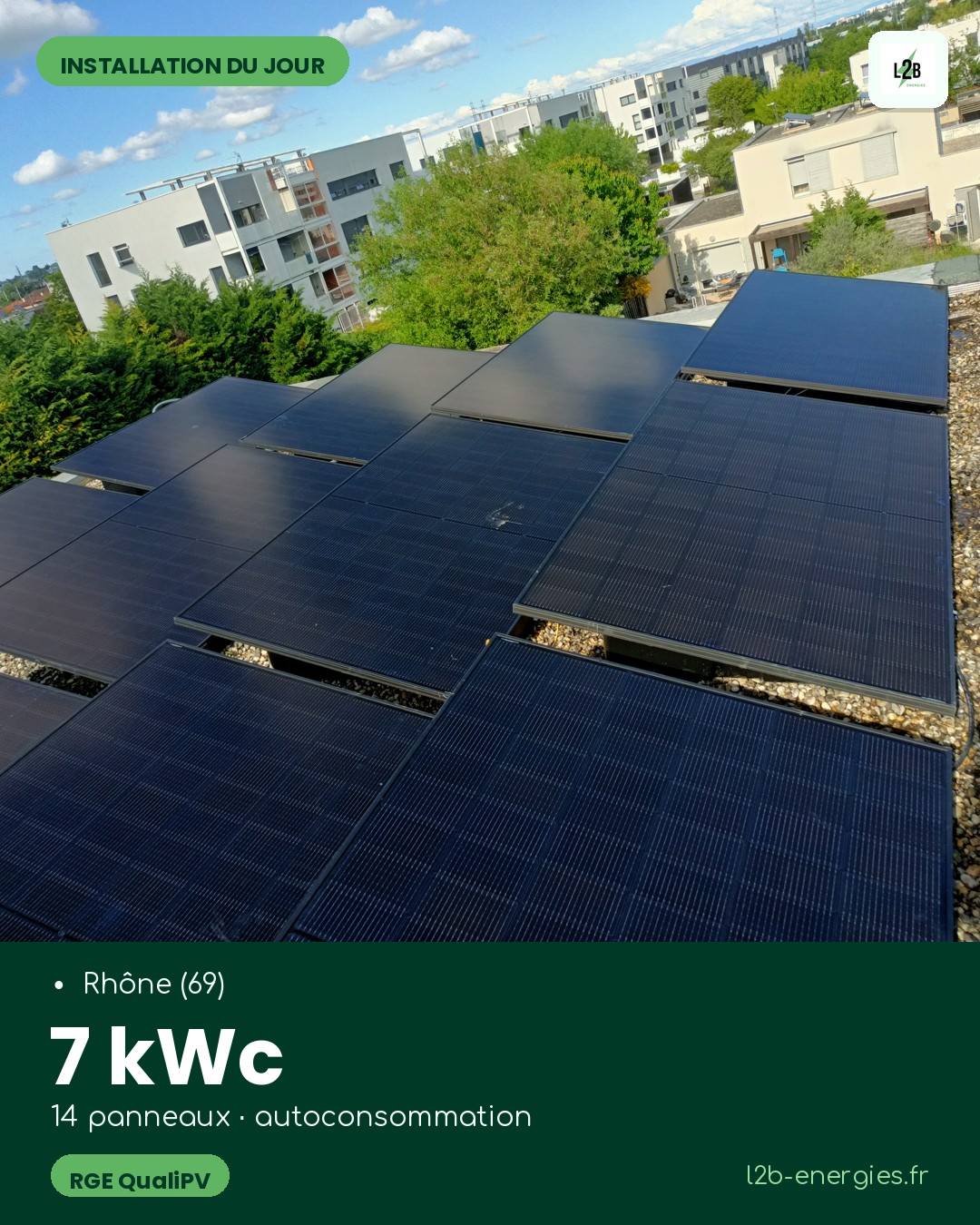 Installation de panneaux solaires 7 kWc dans le Rhône (69)